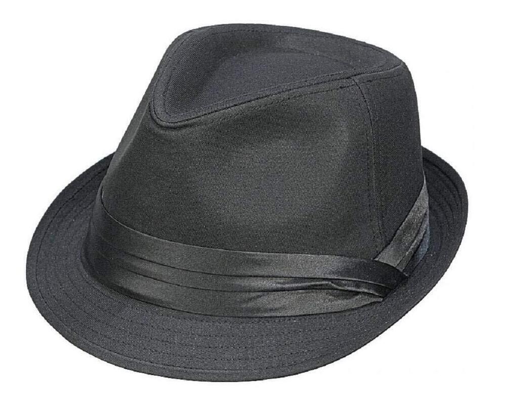 1532 Wedding Dress Formal Fedora Hat Medium, Flat Black with Black Band